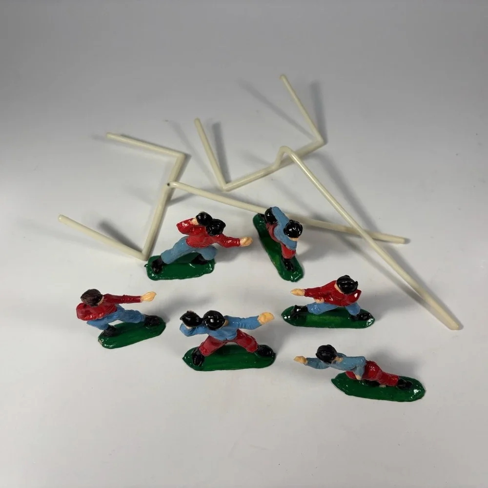 Lot Of Vintage 80S Football Players Cake Topper Decorations Bundle Of 8